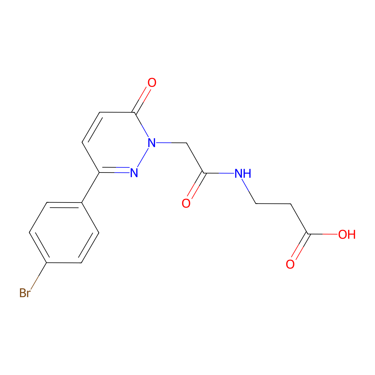 N-{[3-(4-bromophenyl)-6-oxopyridazin-1(6H)-yl]acetyl}-beta-alanine molecular structure, CAS 1282140-80-0