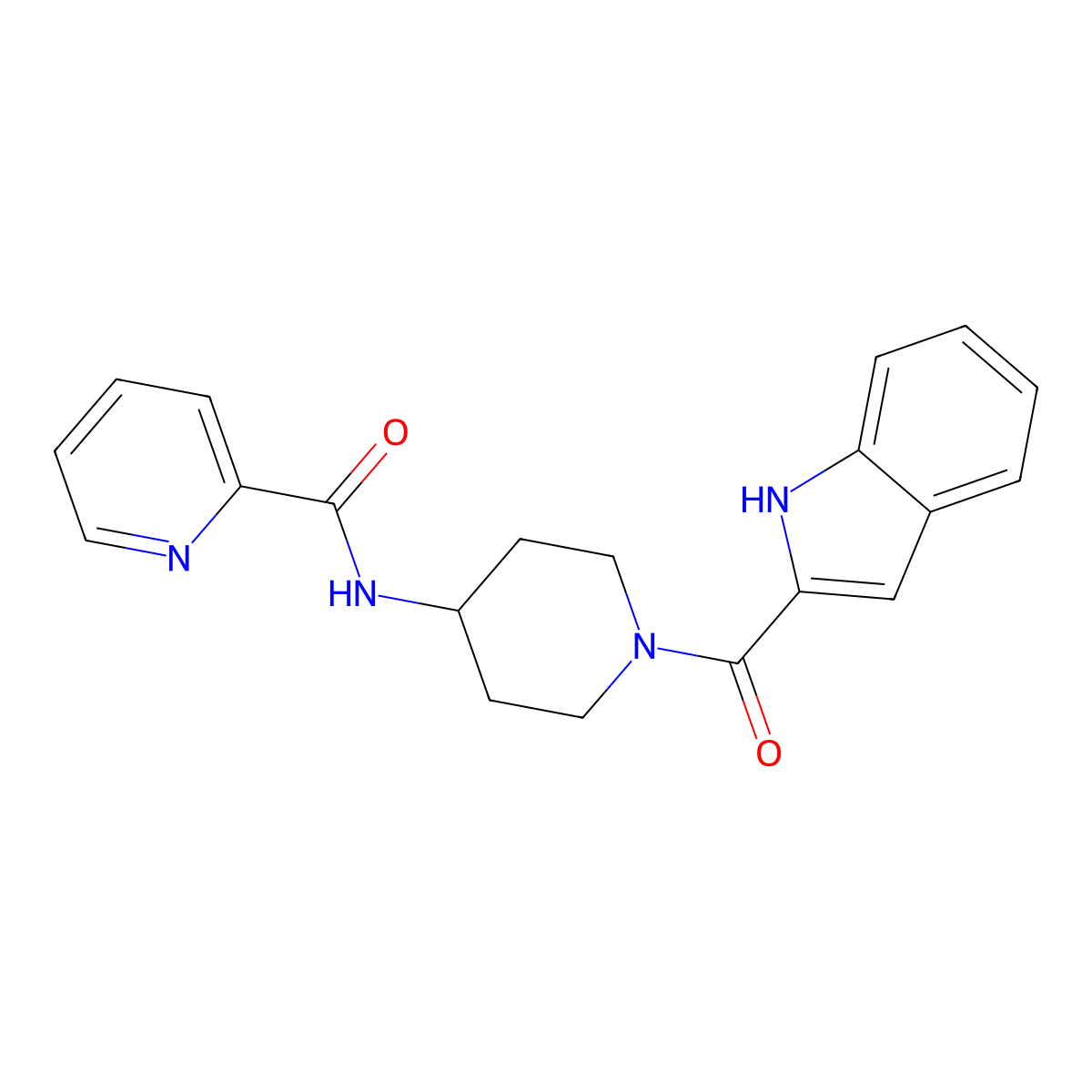 N-[1-(1H-indol-2-ylcarbonyl)piperidin-4-yl]pyridine-2-carboxamide molecular structure, CAS 1282140-83-3