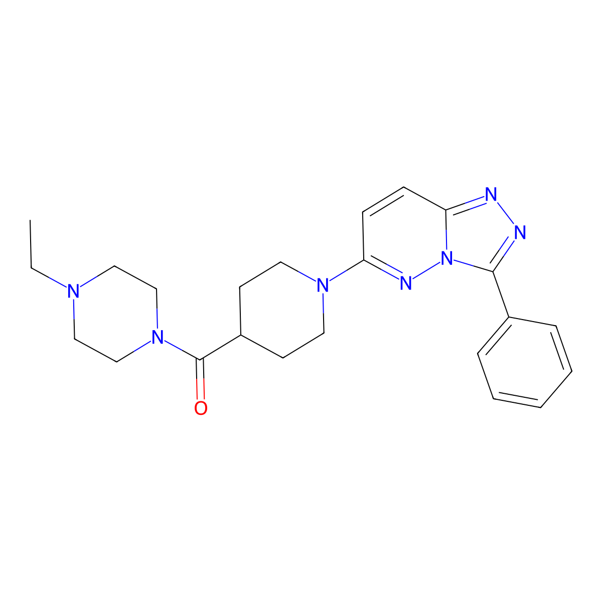 (4-Ethylpiperazin-1-yl)[1-(3-phenyl[1,2,4]triazolo[4,3-b]pyridazin-6-yl)piperidin-4-yl]methanone molecular structure, CAS 1282140-87-7