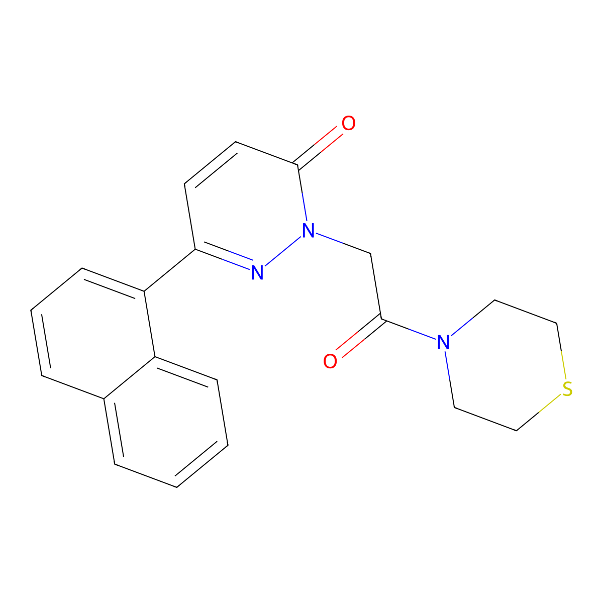6-(naphthalen-1-yl)-2-[2-oxo-2-(thiomorpholin-4-yl)ethyl]pyridazin-3(2H)-one molecular structure, CAS 1282140-94-6