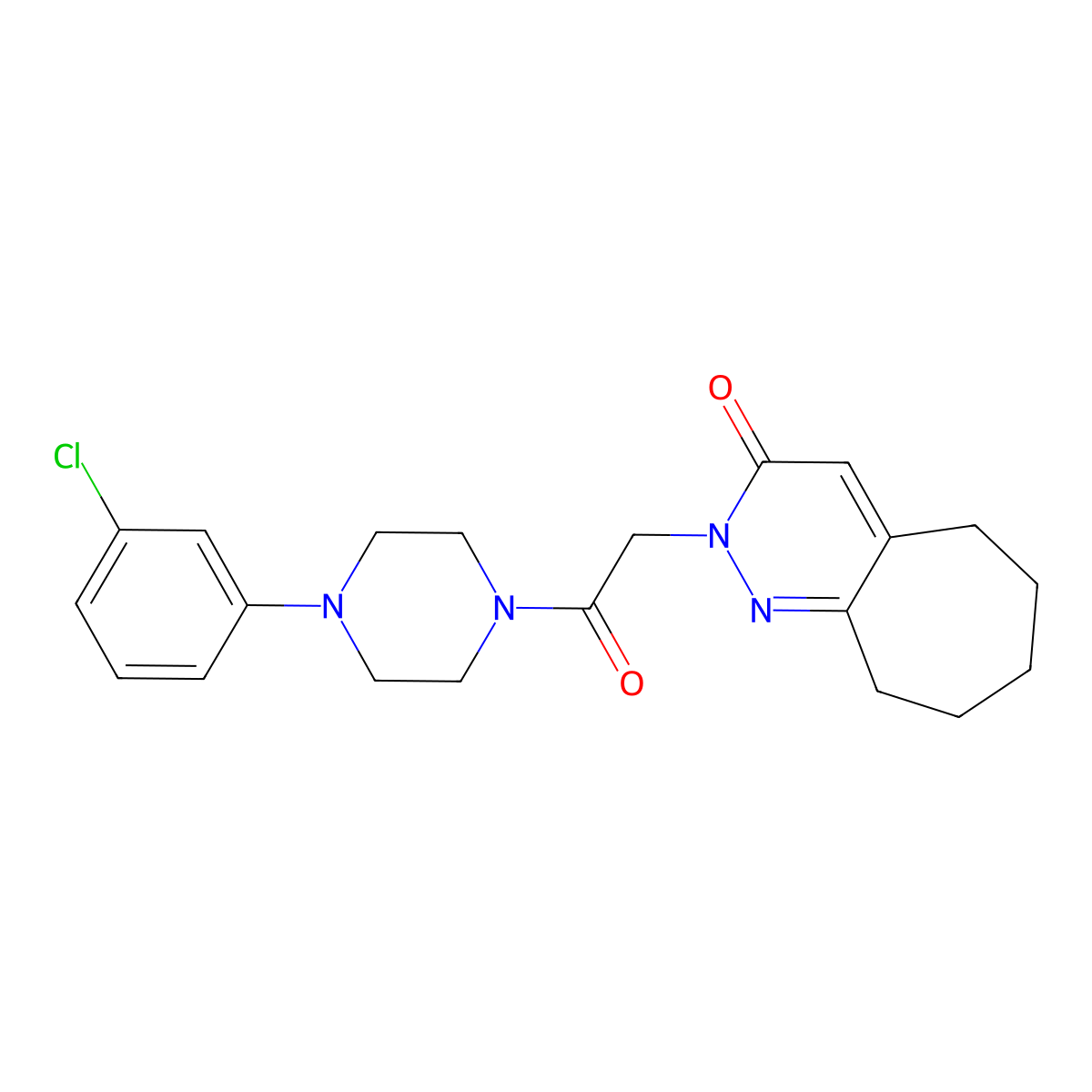 2-{2-[4-(3-chlorophenyl)piperazino]-2-oxoethyl}-2,5,6,7,8,9-hexahydro-3H-cyclohepta[c]pyridazin-3-one molecular structure, CAS 1282140-96-8