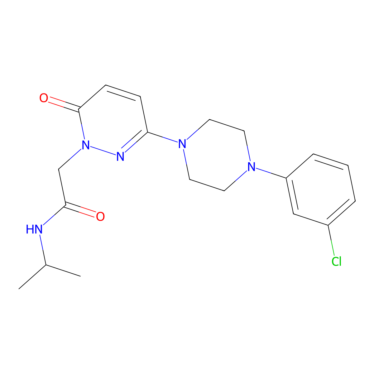 2-{3-[4-(3-chlorophenyl)piperazin-1-yl]-6-oxopyridazin-1(6H)-yl}-N-(propan-2-yl)acetamide molecular structure, CAS 1282141-03-0