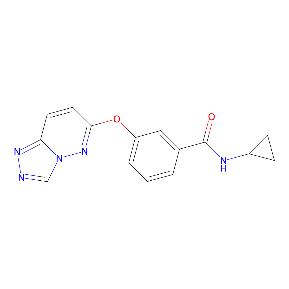 N-cyclopropyl-3-([1,2,4]triazolo[4,3-b]pyridazin-6-yloxy)benzamide molecular structure, CAS 1282141-11-0