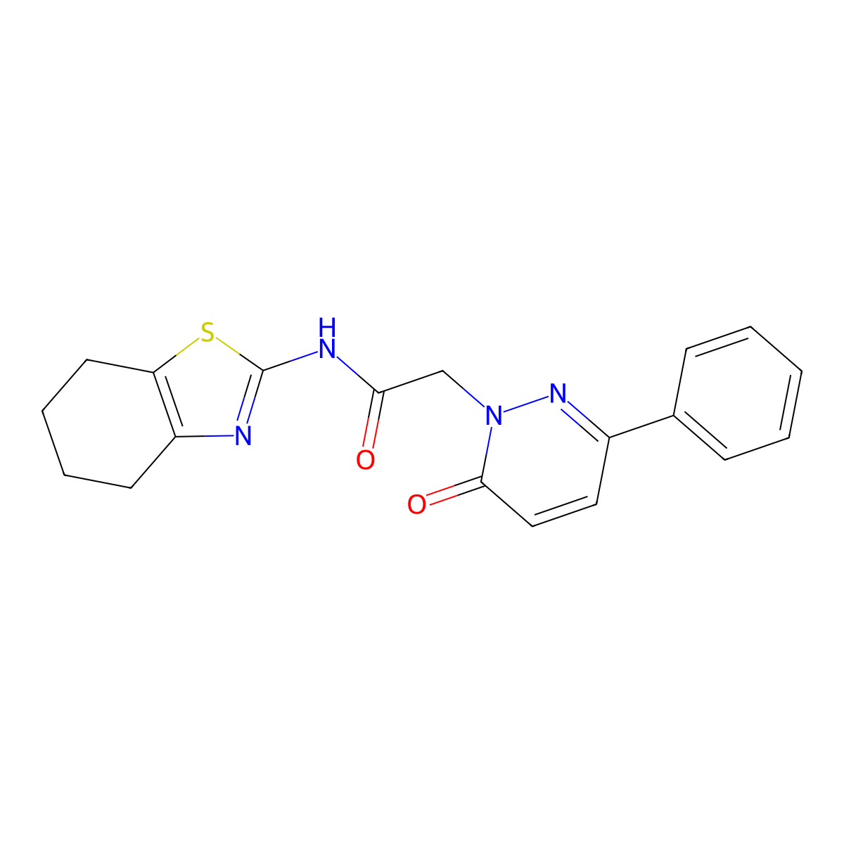 2-(6-oxo-3-phenylpyridazin-1(6H)-yl)-N-(4,5,6,7-tetrahydrobenzo[d]thiazol-2-yl)acetamide molecular structure, CAS 1282141-13-2