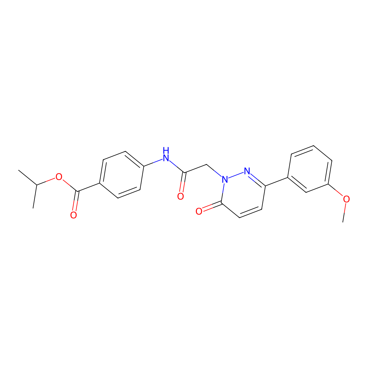 propan-2-yl 4-({[3-(3-methoxyphenyl)-6-oxopyridazin-1(6H)-yl]acetyl}amino)benzoate molecular structure, CAS 1282141-26-7