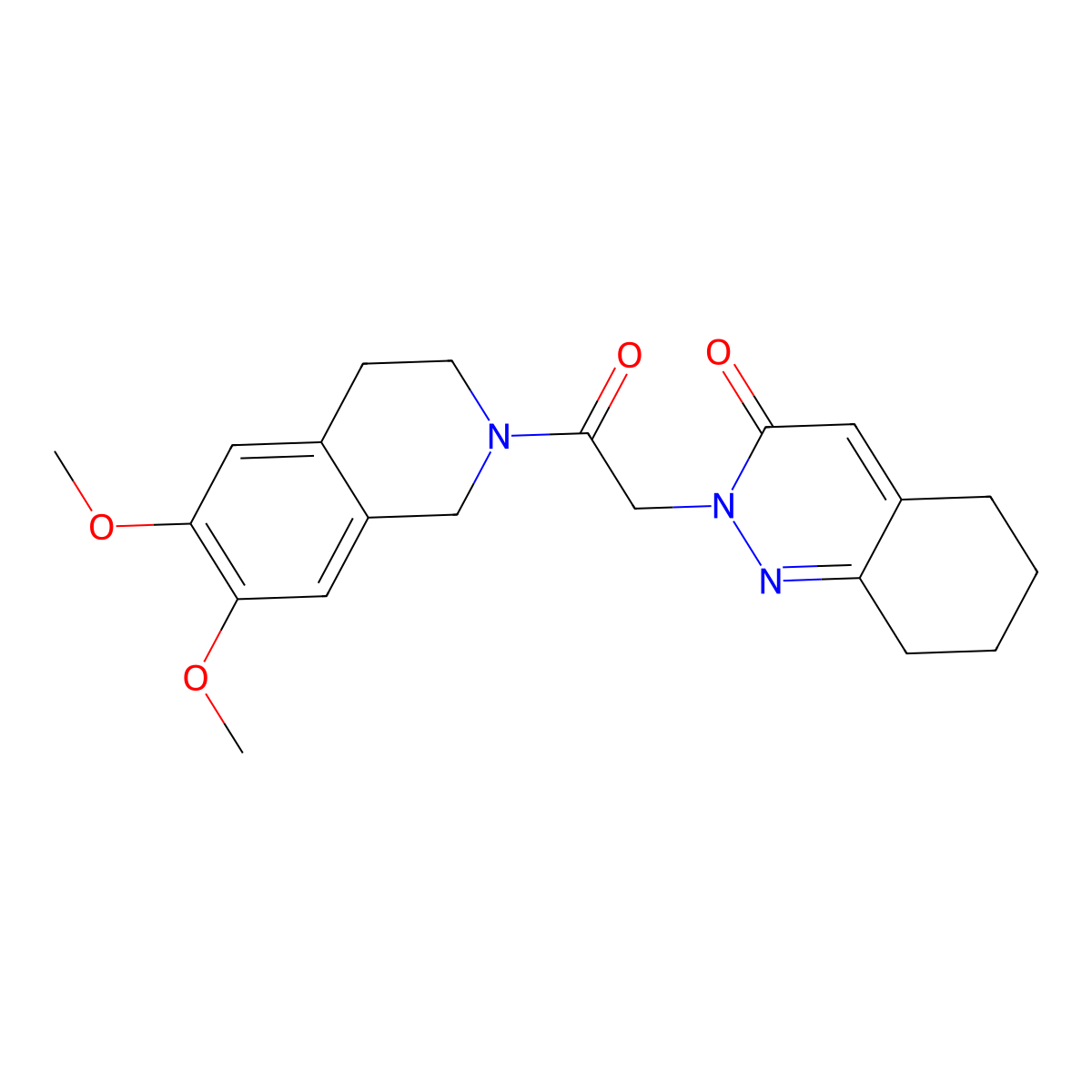 2-[2-(6,7-dimethoxy-3,4-dihydroisoquinolin-2(1H)-yl)-2-oxoethyl]-5,6,7,8-tetrahydrocinnolin-3(2H)-one molecular structure, CAS 1282141-31-4