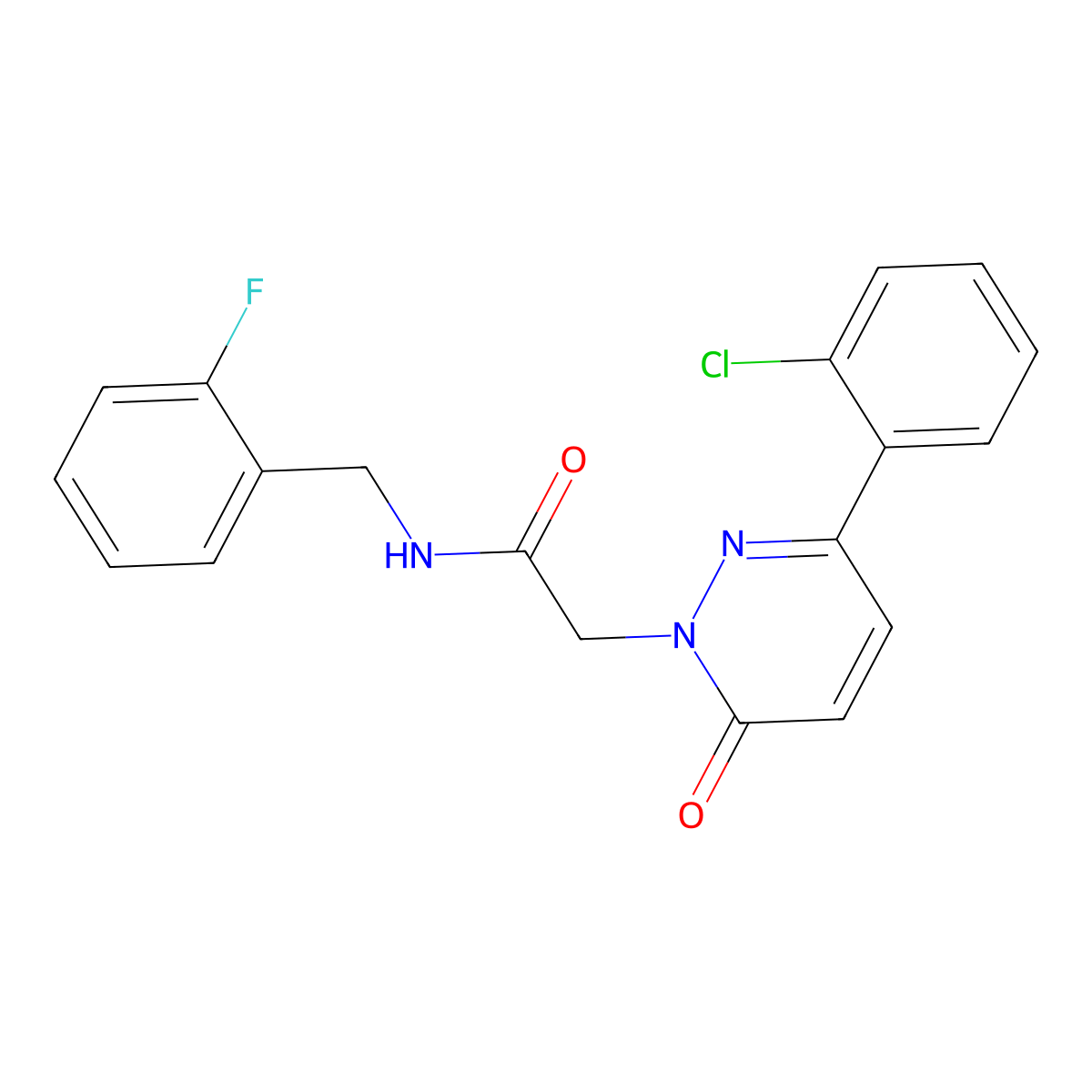 2-[3-(2-chlorophenyl)-6-oxo-1(6H)-pyridazinyl]-N-(2-fluorobenzyl)acetamide molecular structure, CAS 1282141-33-6