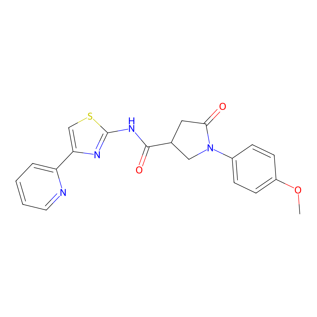 1-(4-methoxyphenyl)-5-oxo-N-[(2Z)-4-(pyridin-2-yl)-1,3-thiazol-2(3H)-ylidene]pyrrolidine-3-carboxamide molecular structure, CAS 1282141-49-4