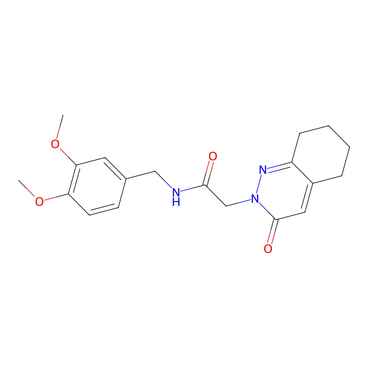 N-(3,4-dimethoxybenzyl)-2-(3-oxo-5,6,7,8-tetrahydrocinnolin-2(3H)-yl)acetamide molecular structure, CAS 1282141-58-5