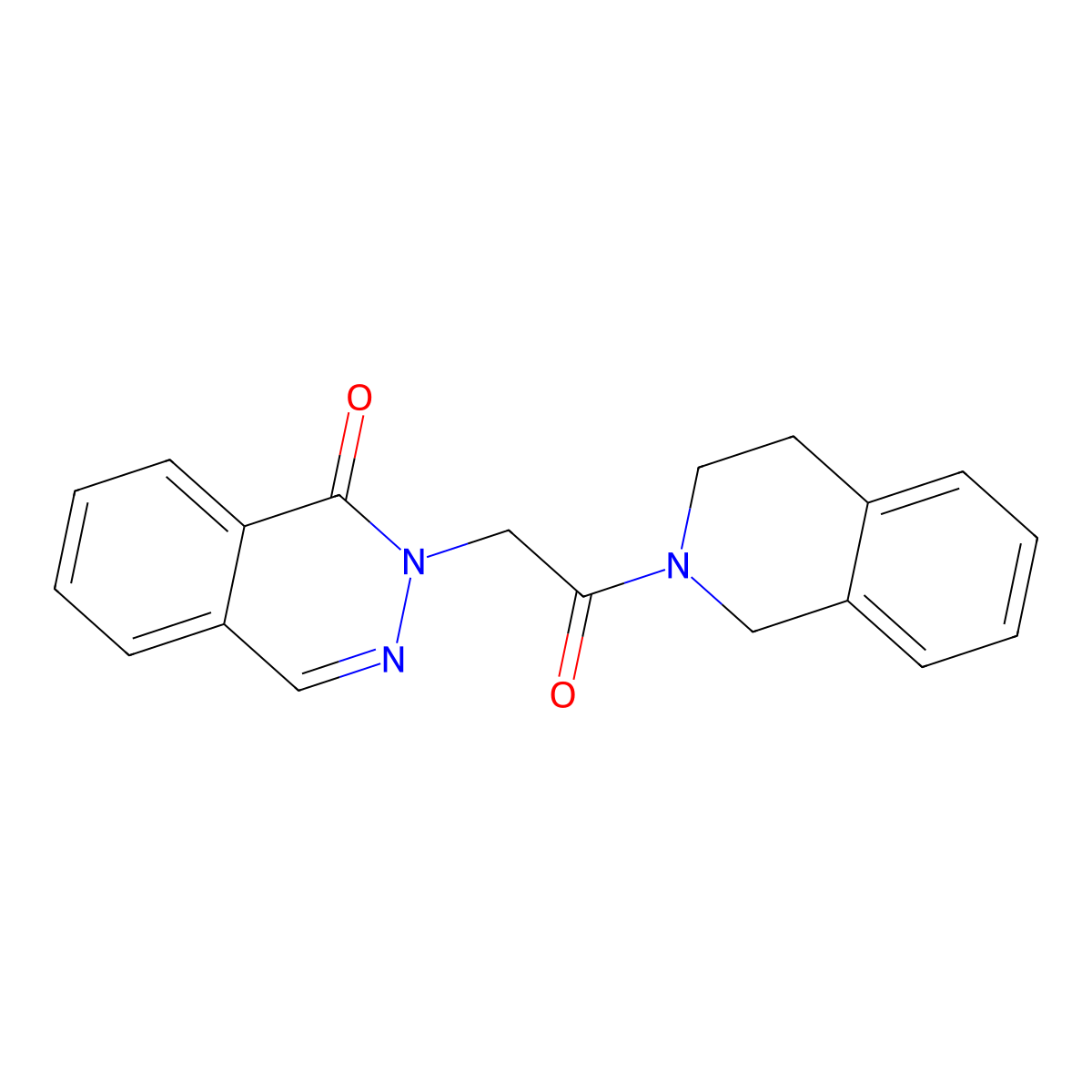 2-[2-(3,4-dihydroisoquinolin-2(1H)-yl)-2-oxoethyl]phthalazin-1(2H)-one molecular structure, CAS 1282141-68-7