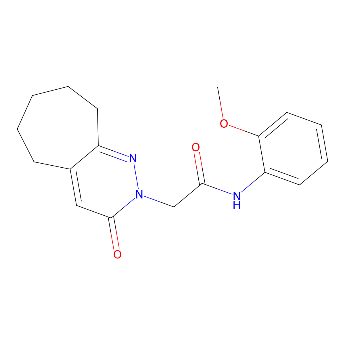 N-(2-methoxyphenyl)-2-(3-oxo-3,5,6,7,8,9-hexahydro-2H-cyclohepta[c]pyridazin-2-yl)acetamide molecular structure, CAS 1282141-85-8