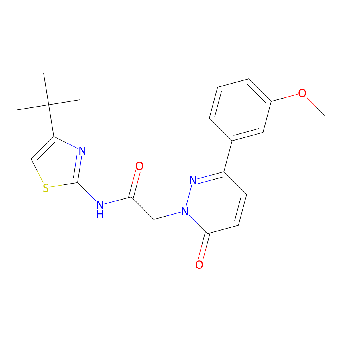 N-[(2Z)-4-tert-butyl-1,3-thiazol-2(3H)-ylidene]-2-[3-(3-methoxyphenyl)-6-oxopyridazin-1(6H)-yl]acetamide molecular structure, CAS 1282141-96-1