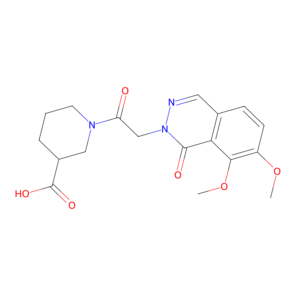 1-[(7,8-dimethoxy-1-oxophthalazin-2(1H)-yl)acetyl]piperidine-3-carboxylic acid molecular structure, CAS 1282142-00-0