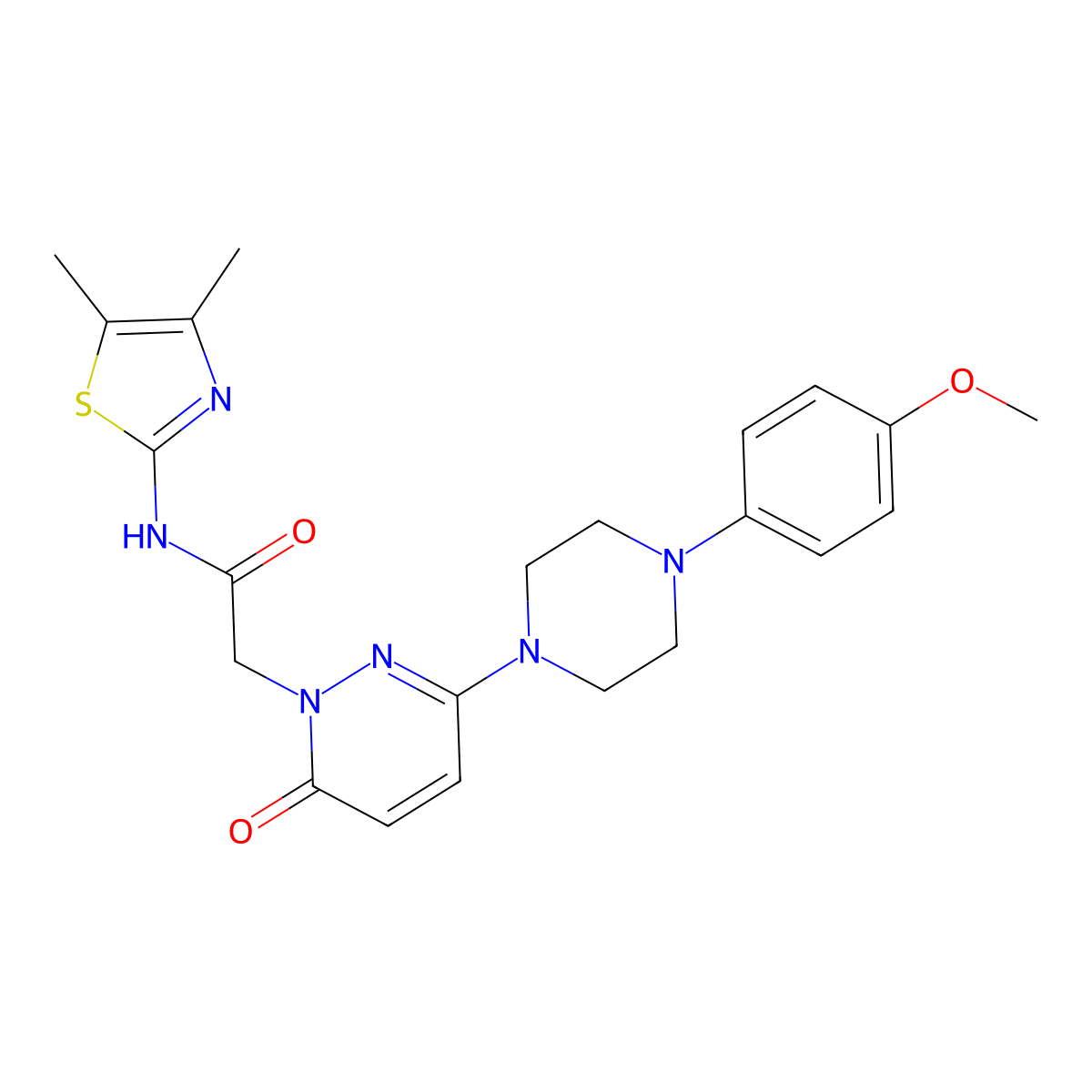 N-[(2Z)-4,5-dimethyl-1,3-thiazol-2(3H)-ylidene]-2-{3-[4-(4-methoxyphenyl)piperazin-1-yl]-6-oxopyridazin-1(6H)-yl}acetamide molecular structure, CAS 1282142-01-1