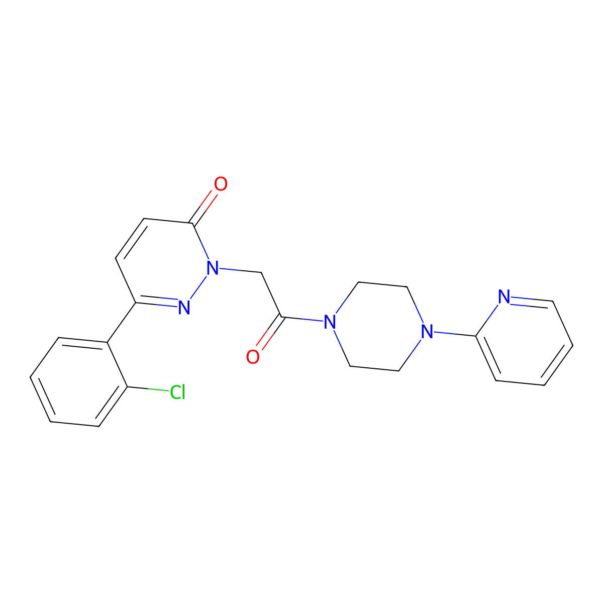 6-(2-chlorophenyl)-2-{2-oxo-2-[4-(2-pyridyl)piperazino]ethyl}-3(2H)-pyridazinone molecular structure, CAS 1282142-05-5