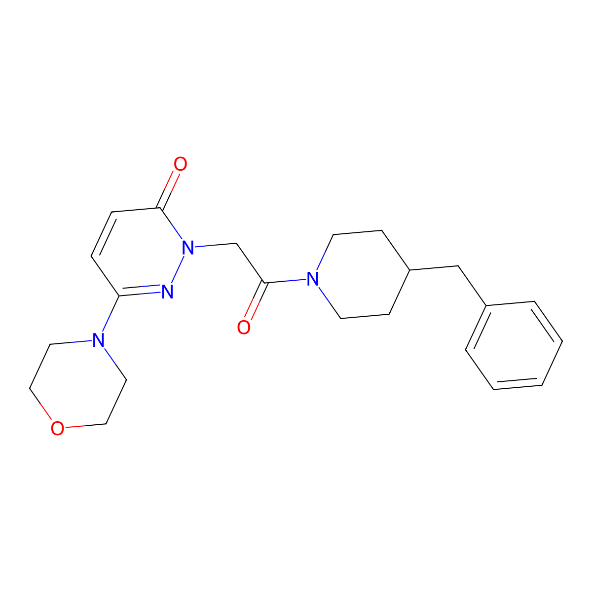 2-[2-(4-benzylpiperidin-1-yl)-2-oxoethyl]-6-(morpholin-4-yl)pyridazin-3(2H)-one molecular structure, CAS 1282142-11-3