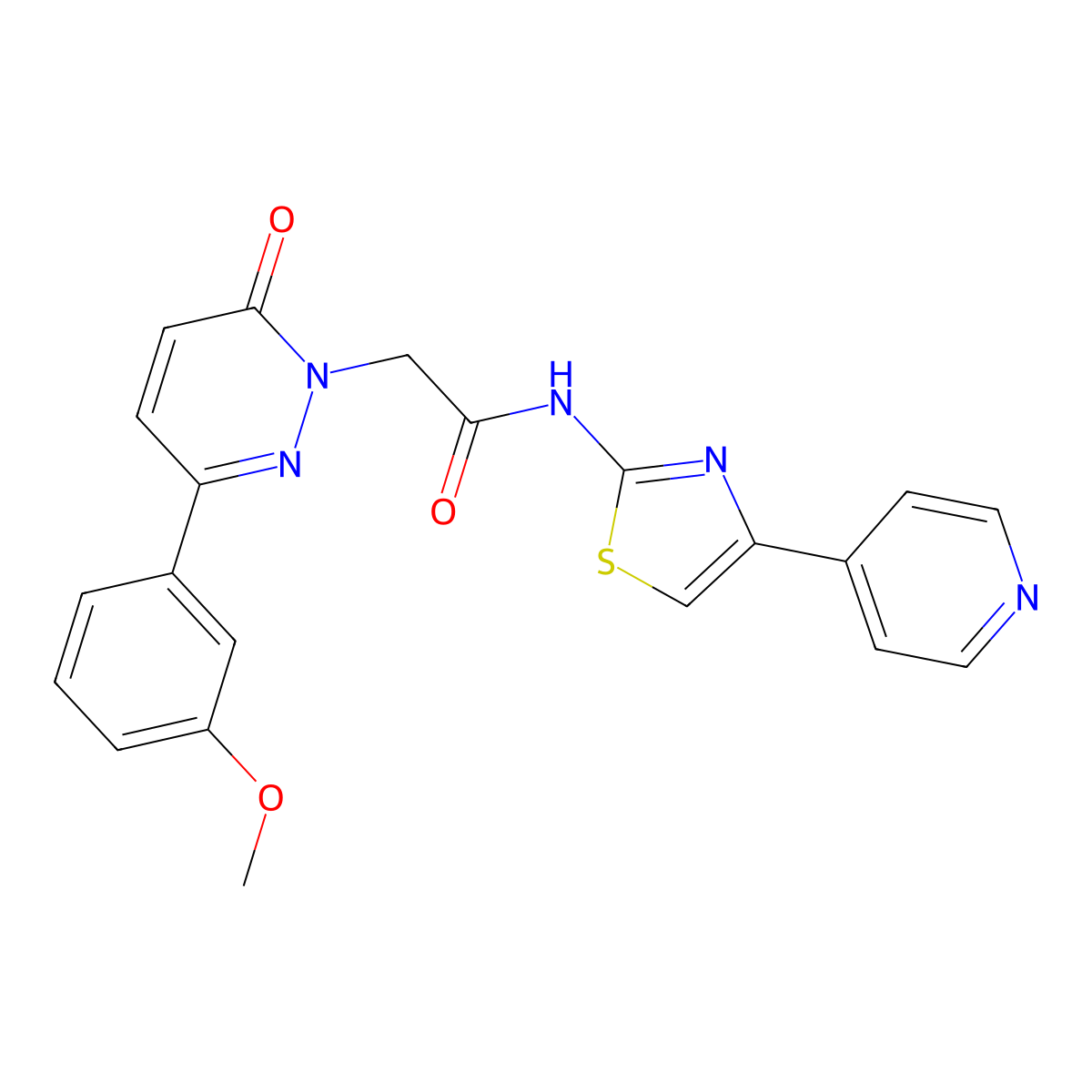 2-[3-(3-methoxyphenyl)-6-oxopyridazin-1(6H)-yl]-N-[(2Z)-4-(pyridin-4-yl)-1,3-thiazol-2(3H)-ylidene]acetamide molecular structure, CAS 1282142-21-5