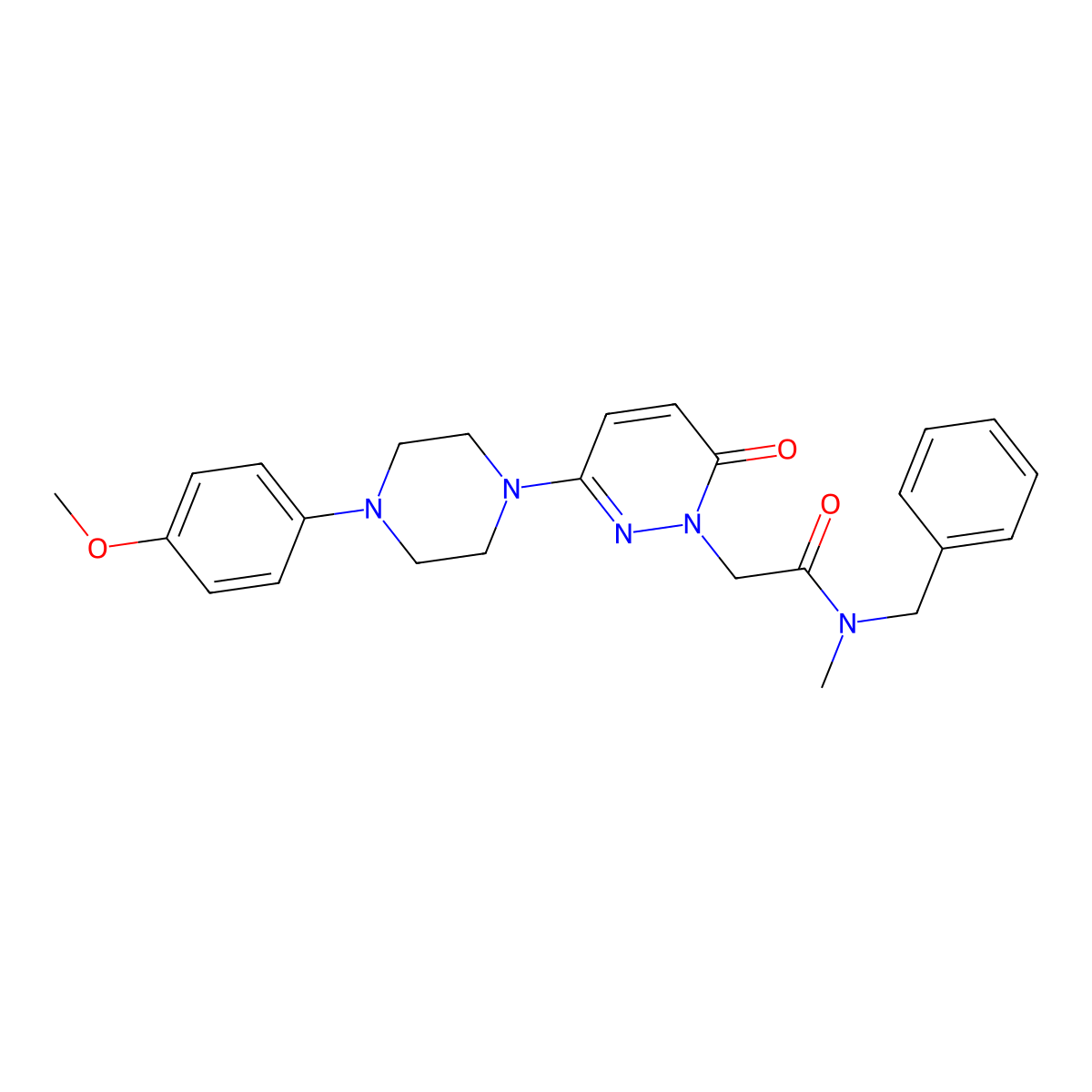 N-benzyl-2-(3-(4-(4-methoxyphenyl)piperazin-1-yl)-6-oxopyridazin-1(6H)-yl)-N-methylacetamide molecular structure, CAS 1282142-23-7