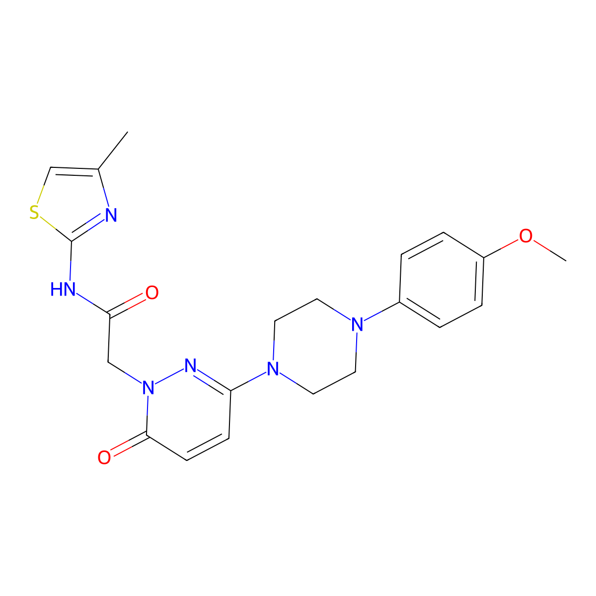 2-{3-[4-(4-methoxyphenyl)piperazin-1-yl]-6-oxopyridazin-1(6H)-yl}-N-[(2Z)-4-methyl-1,3-thiazol-2(3H)-ylidene]acetamide molecular structure, CAS 1282142-27-1