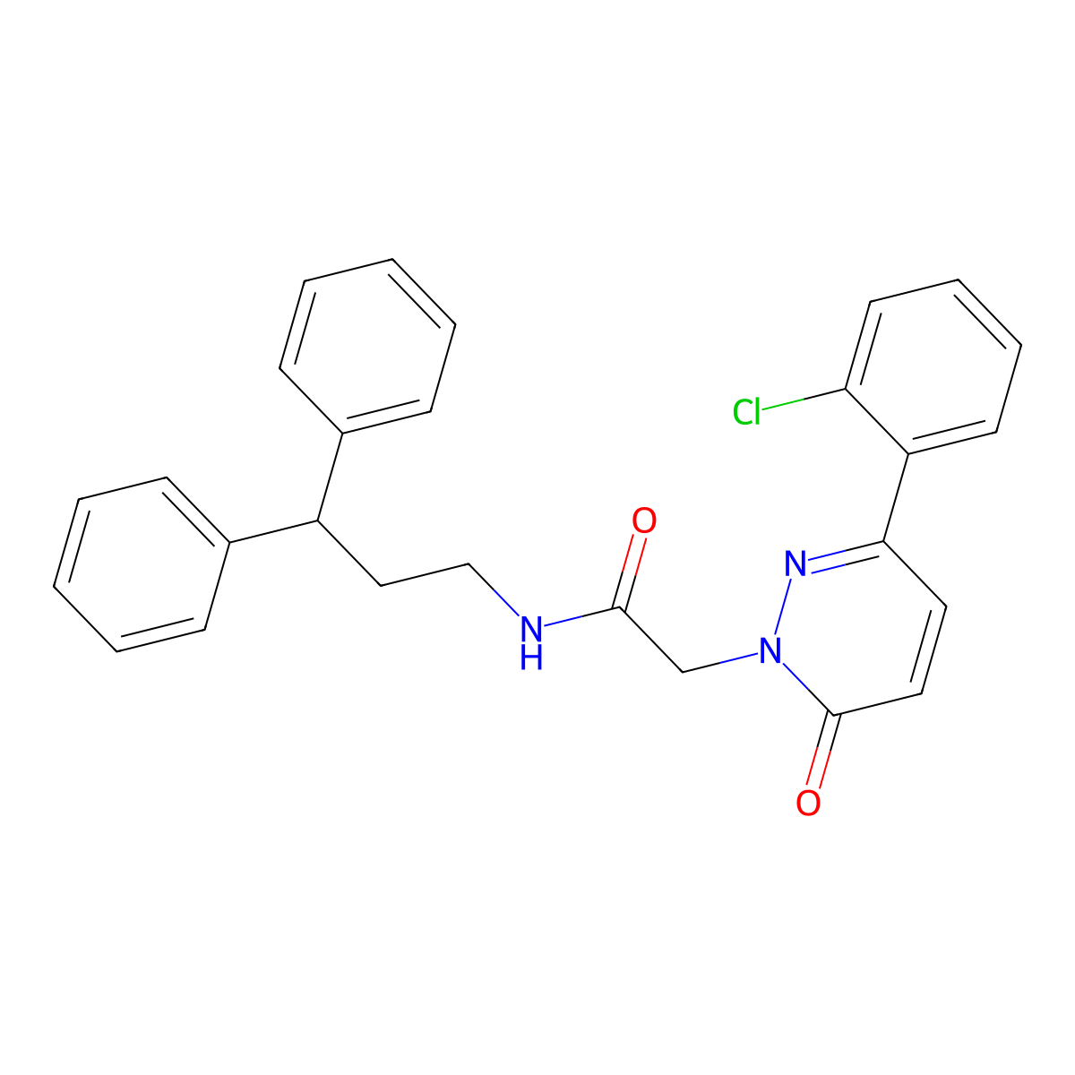 2-[3-(2-chlorophenyl)-6-oxopyridazin-1(6H)-yl]-N-(3,3-diphenylpropyl)acetamide molecular structure, CAS 1282142-39-5