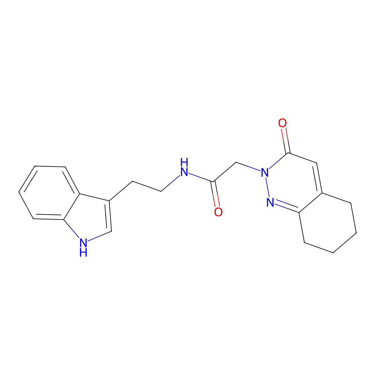 N-[2-(1H-indol-3-yl)ethyl]-2-(3-oxo-5,6,7,8-tetrahydrocinnolin-2(3H)-yl)acetamide molecular structure, CAS 1282142-45-3