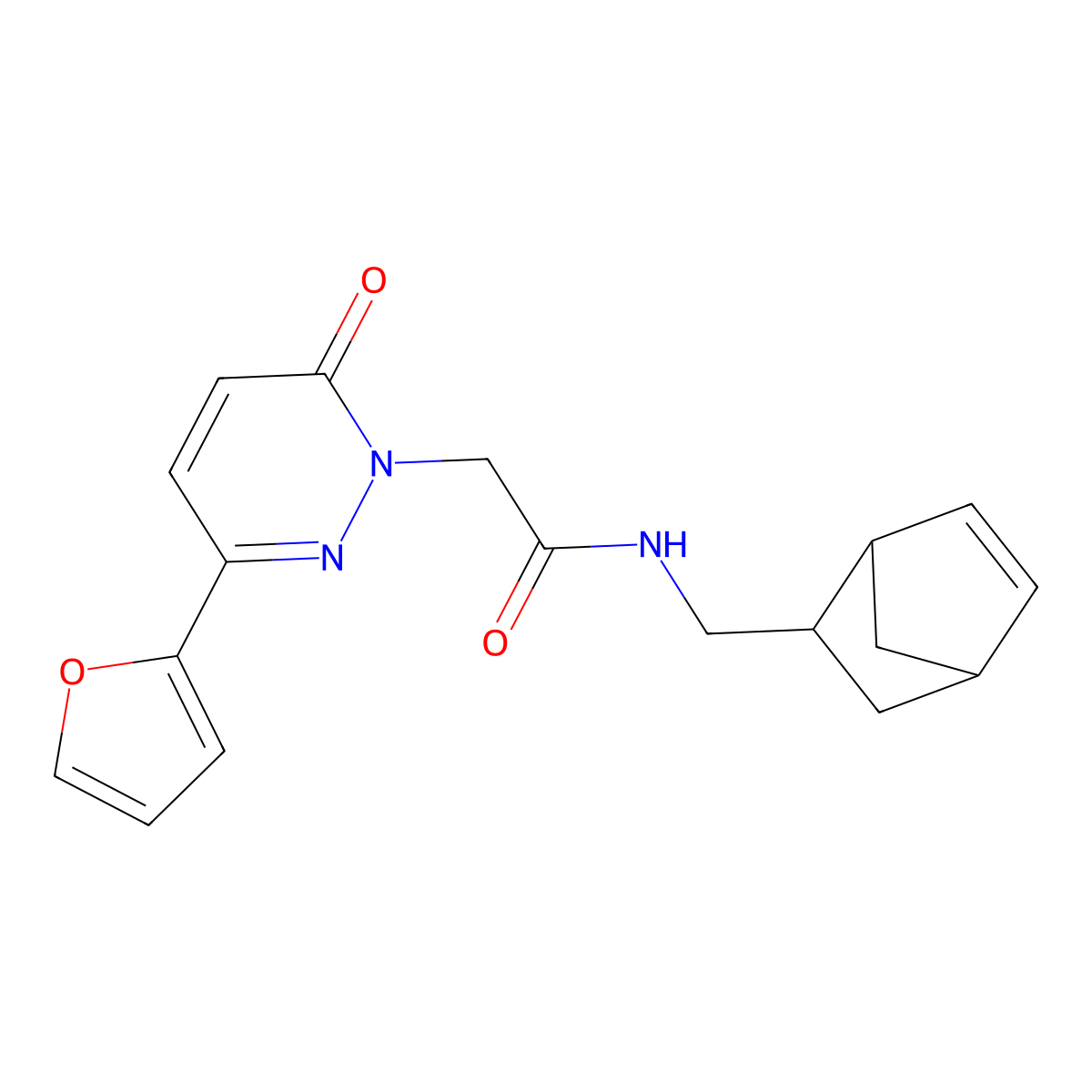 N-(bicyclo[2.2.1]hept-5-en-2-ylmethyl)-2-[3-(2-furyl)-6-oxo-1(6H)-pyridazinyl]acetamide molecular structure, CAS 1282142-52-2
