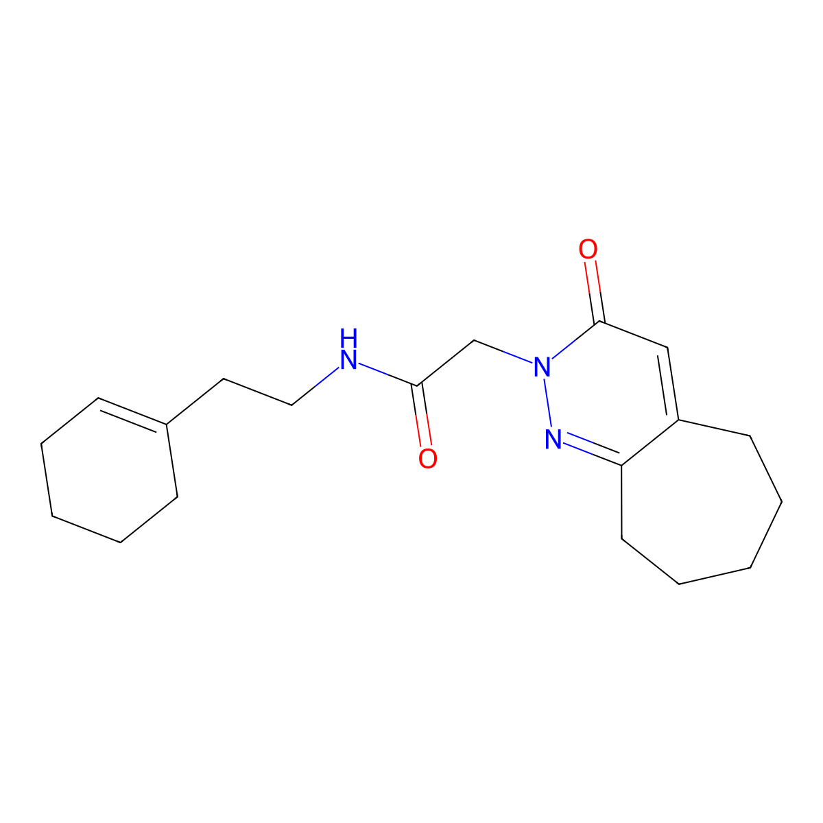 N~1~-[2-(1-cyclohexenyl)ethyl]-2-(3-oxo-3,5,6,7,8,9-hexahydro-2H-cyclohepta[c]pyridazin-2-yl)acetamide molecular structure, CAS 1282142-60-2