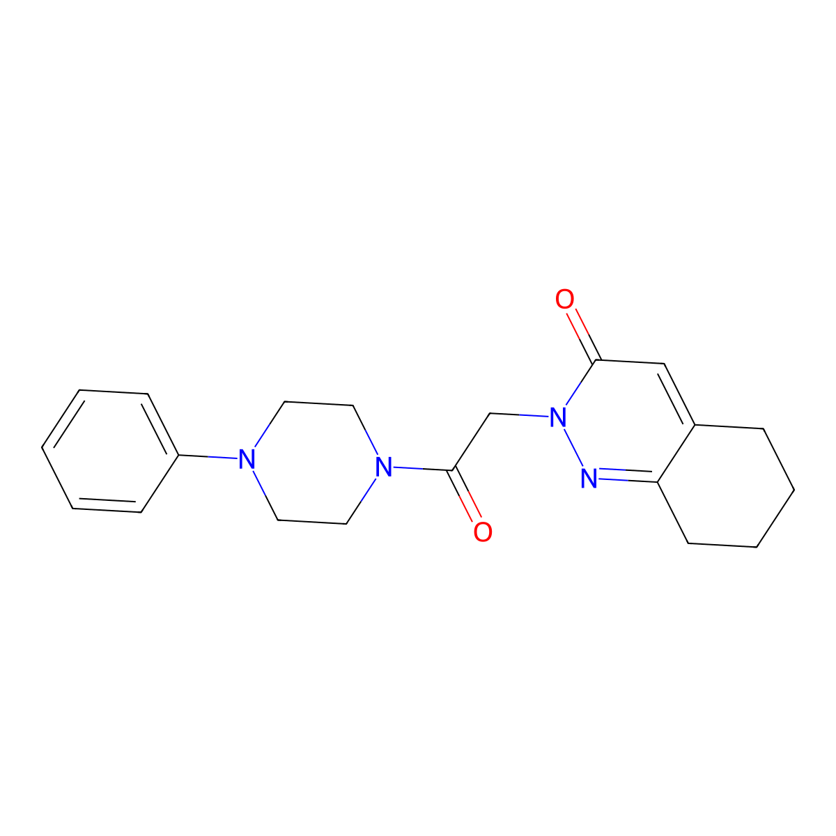 2-[2-oxo-2-(4-phenylpiperazino)ethyl]-5,6,7,8-tetrahydro-3(2H)-cinnolinone molecular structure, CAS 1282142-62-4