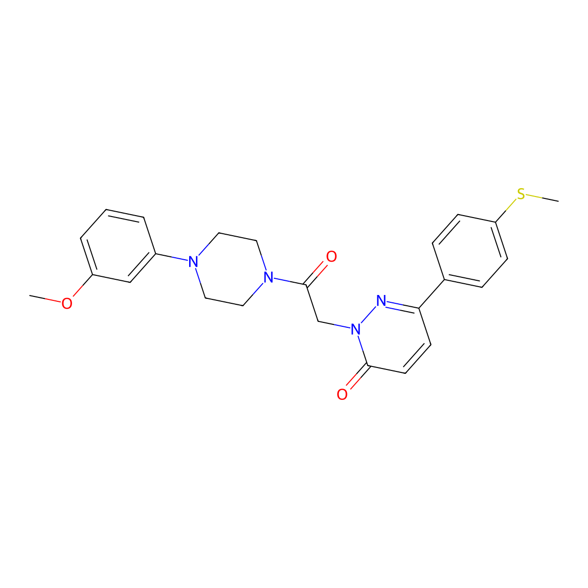 2-{2-[4-(3-methoxyphenyl)piperazino]-2-oxoethyl}-6-[4-(methylsulfanyl)phenyl]-3(2H)-pyridazinone molecular structure, CAS 1282142-78-2