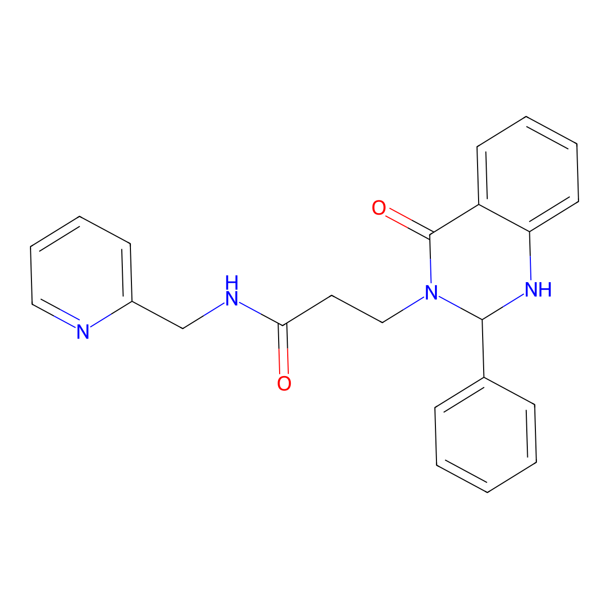 3-(4-oxo-2-phenyl-1,4-dihydroquinazolin-3(2H)-yl)-N-(pyridin-2-ylmethyl)propanamide molecular structure, CAS 1282142-80-6