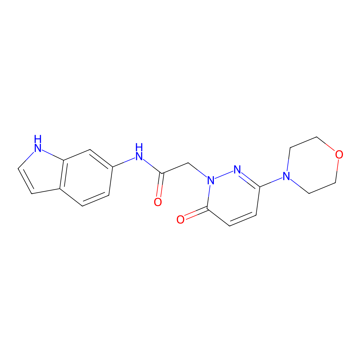 N-(1H-indol-6-yl)-2-[3-(morpholin-4-yl)-6-oxopyridazin-1(6H)-yl]acetamide molecular structure, CAS 1282142-86-2