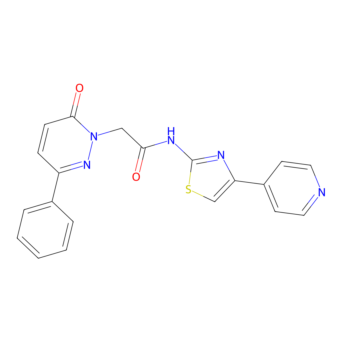 2-(6-oxo-3-phenylpyridazin-1(6H)-yl)-N-[(2Z)-4-(pyridin-4-yl)-1,3-thiazol-2(3H)-ylidene]acetamide molecular structure, CAS 1282143-06-9