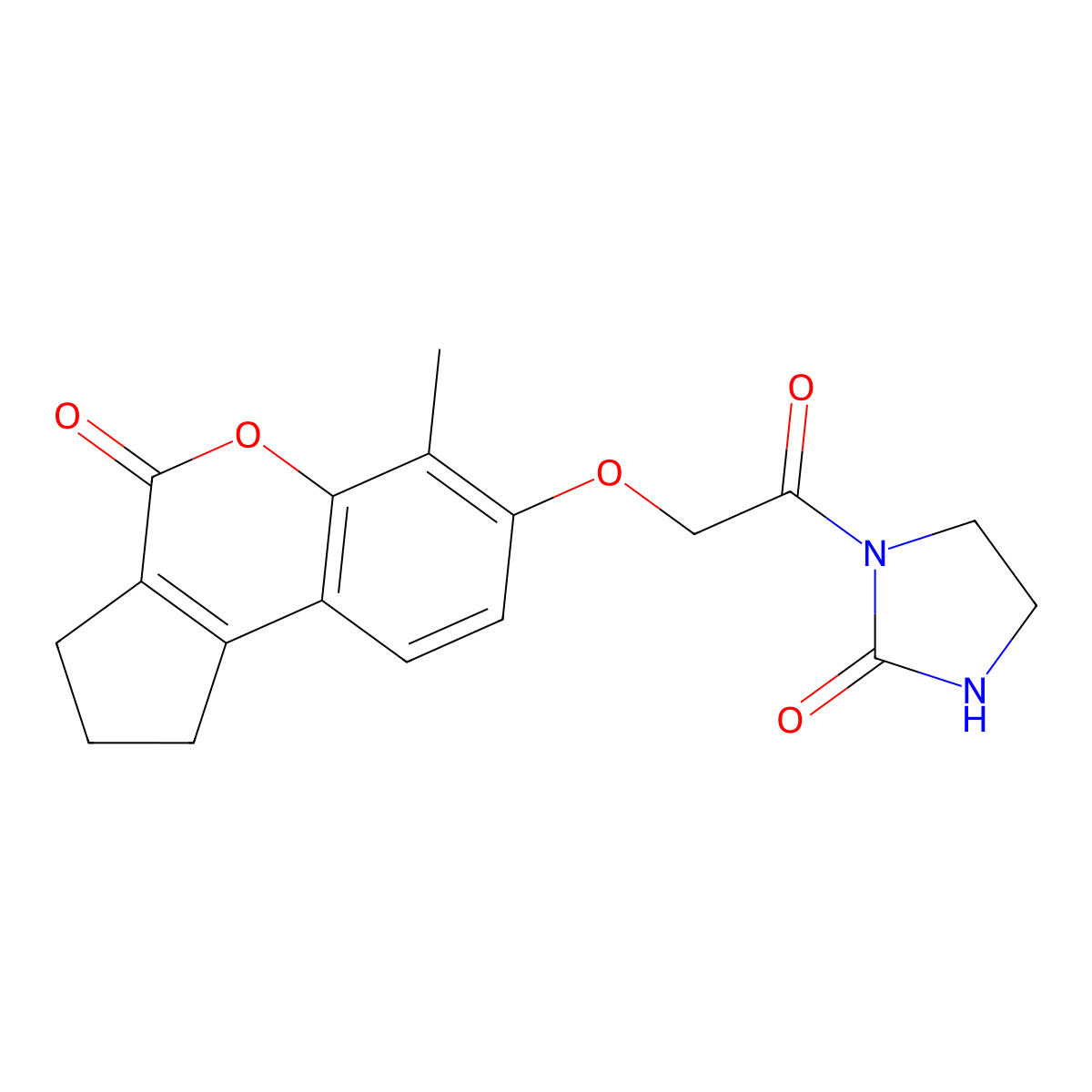 1-{[(6-Methyl-4-oxo-1,2,3,4-tetrahydrocyclopenta[c]chromen-7-yl)oxy]acetyl}imidazolidin-2-one molecular structure, CAS 1282143-09-2