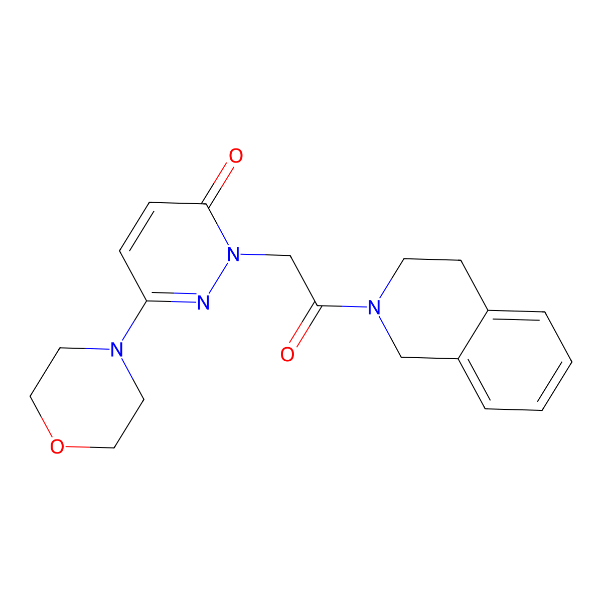 2-[2-(3,4-dihydroisoquinolin-2(1H)-yl)-2-oxoethyl]-6-(morpholin-4-yl)pyridazin-3(2H)-one molecular structure, CAS 1282143-17-2