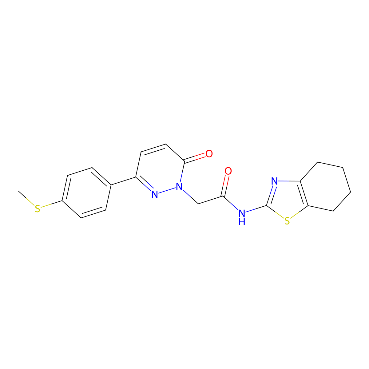 2-{3-[4-(methylsulfanyl)phenyl]-6-oxopyridazin-1(6H)-yl}-N-[(2Z)-4,5,6,7-tetrahydro-1,3-benzothiazol-2(3H)-ylidene]acetamide molecular structure, CAS 1282143-29-6