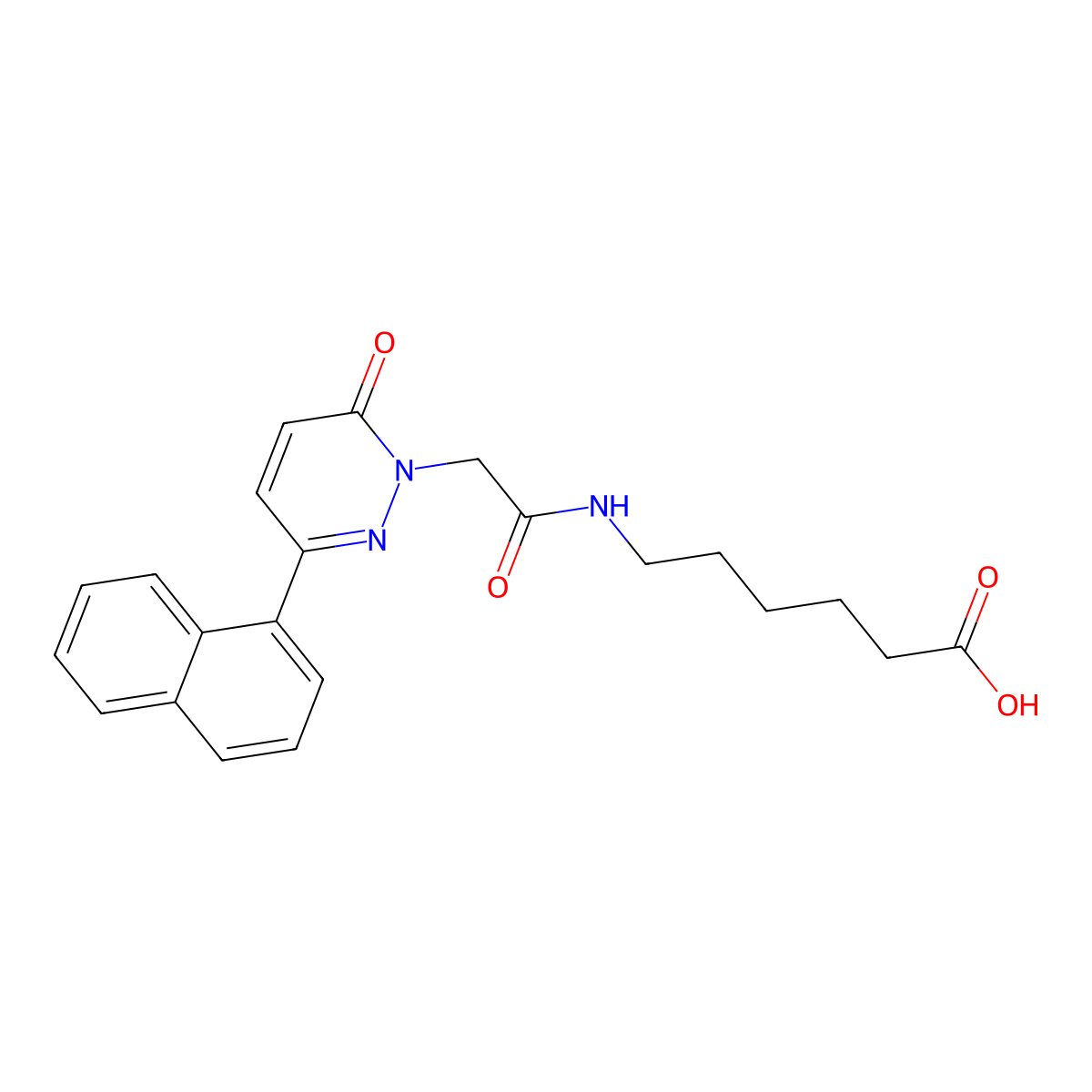 6-({[3-(naphthalen-1-yl)-6-oxopyridazin-1(6H)-yl]acetyl}amino)hexanoic acid molecular structure, CAS 1282143-34-3