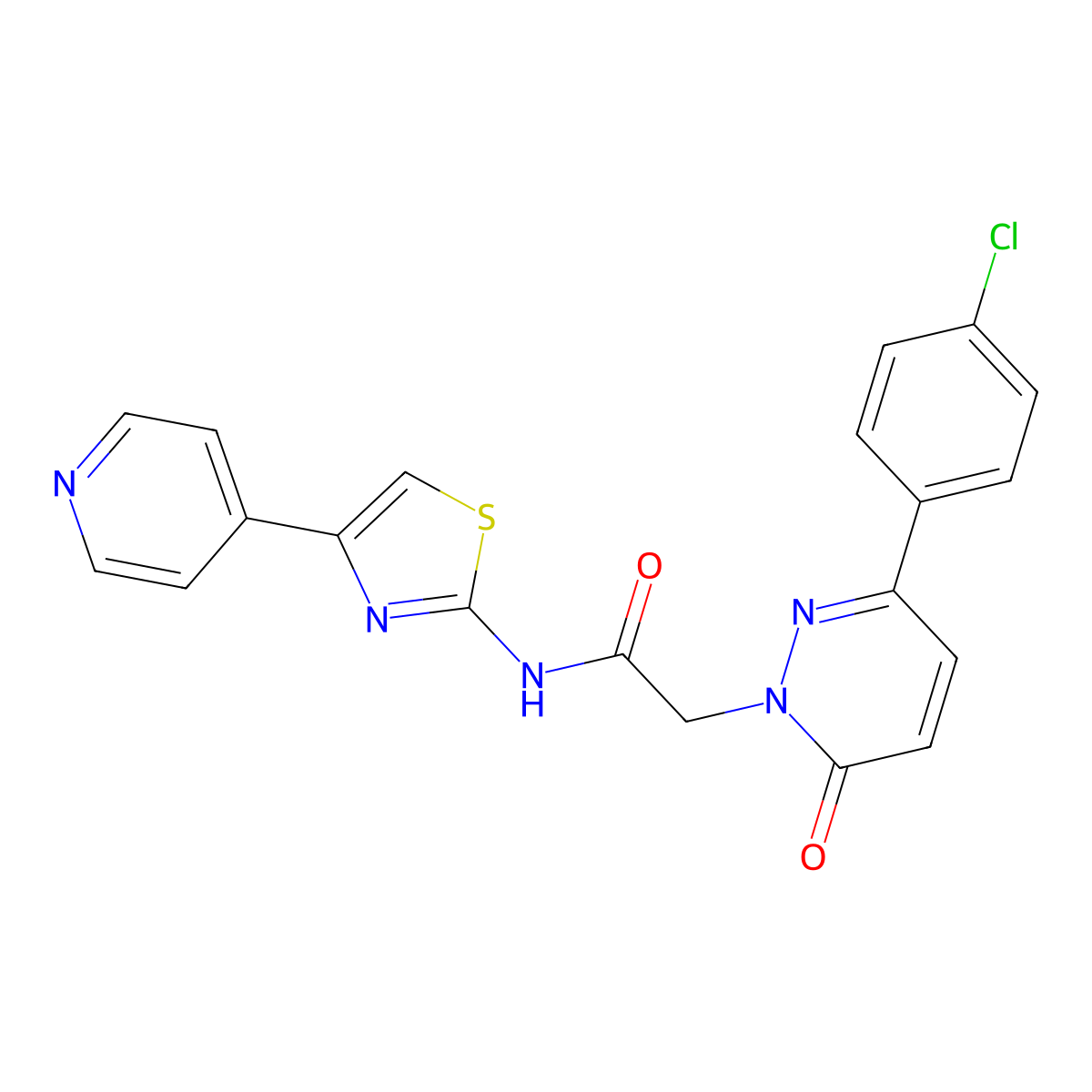 2-[3-(4-chlorophenyl)-6-oxopyridazin-1(6H)-yl]-N-[(2Z)-4-(pyridin-4-yl)-1,3-thiazol-2(3H)-ylidene]acetamide molecular structure, CAS 1282143-43-4