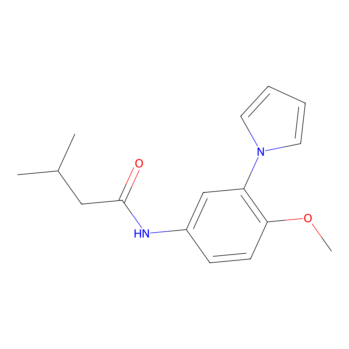N-[4-methoxy-3-(1H-pyrrol-1-yl)phenyl]-3-methylbutanamide molecular structure, CAS 1282143-46-7