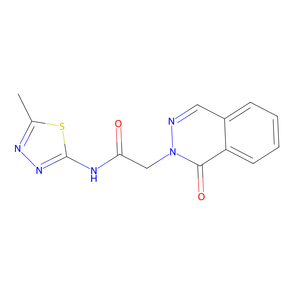 N-(5-methyl-1,3,4-thiadiazol-2-yl)-2-(1-oxophthalazin-2(1H)-yl)acetamide molecular structure, CAS 1282143-49-0