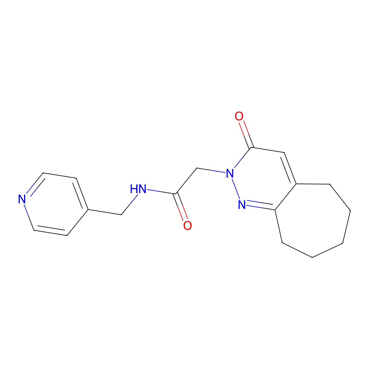 2-(3-oxo-3,5,6,7,8,9-hexahydro-2H-cyclohepta[c]pyridazin-2-yl)-N-(pyridin-4-ylmethyl)acetamide molecular structure, CAS 1282143-74-1