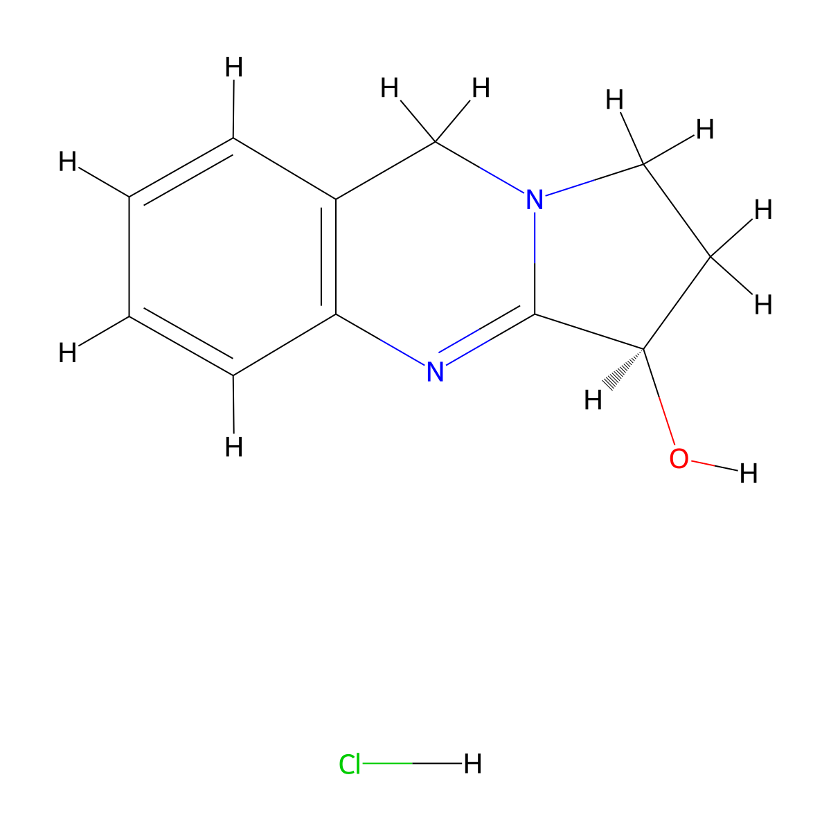 (R)-1,2,3,9-tetrahydropyrrolo[2,1-b]quinazolin-3-ol hydrochloride molecular structure, CAS 1282171-94-1