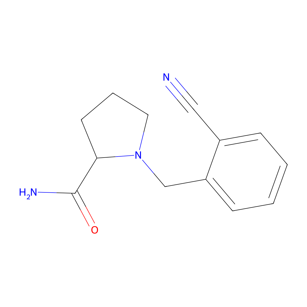 1-((2-Cyanophenyl)methyl)pyrrolidine-2-carboxamide molecular structure, CAS 1282172-13-7
