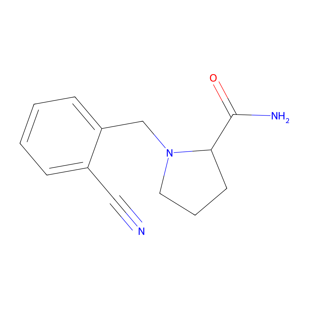 1-((2-Cyanophenyl)methyl)pyrrolidine-2-carboxamide molecular structure, CAS 1282172-13-7