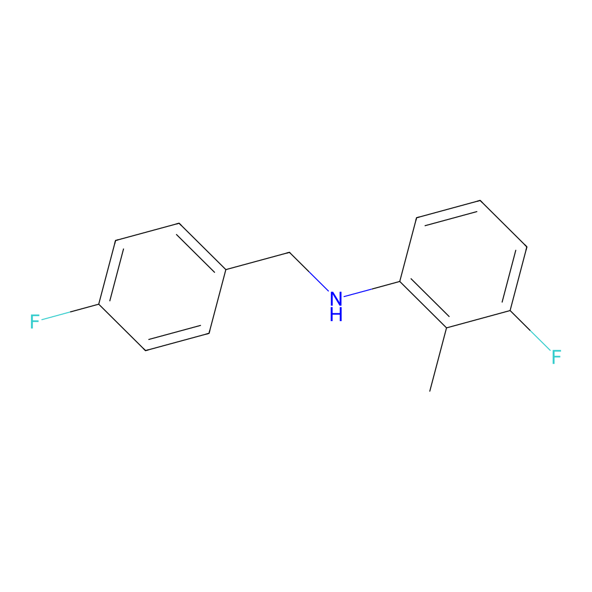 3-Fluoro-N-(4-fluorobenzyl)-2-methylaniline molecular structure, CAS 1282172-35-3