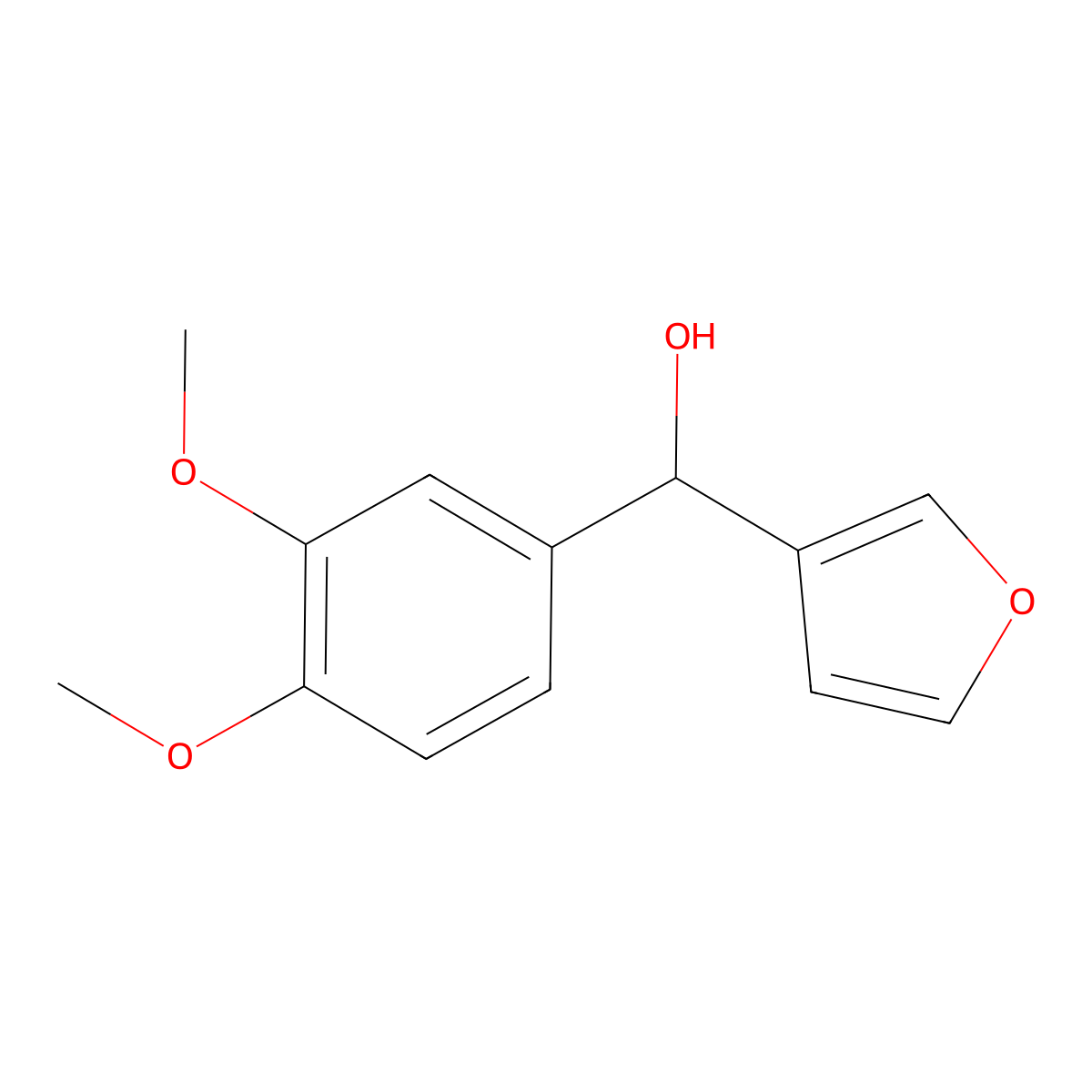 3,4-Dimethoxyphenyl-(3-furyl)methanol molecular structure, CAS 1282177-81-4