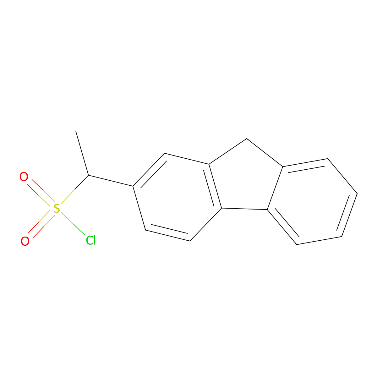 1-(9h-Fluoren-2-yl)ethane-1-sulfonyl chloride molecular structure, CAS 1282178-73-7