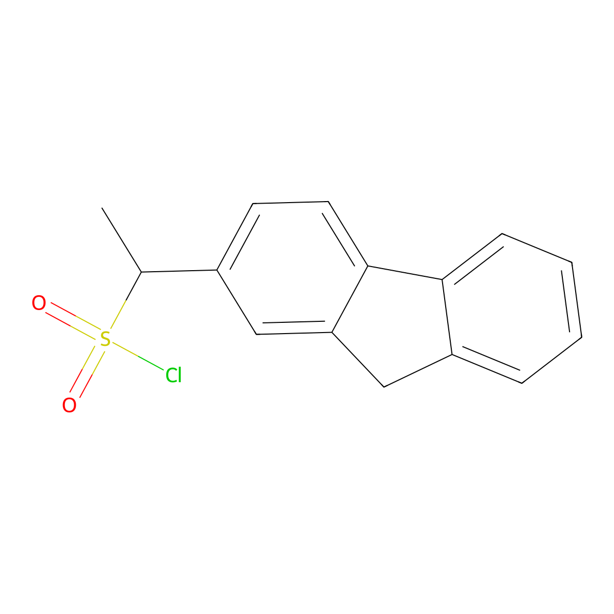 1-(9h-Fluoren-2-yl)ethane-1-sulfonyl chloride molecular structure, CAS 1282178-73-7