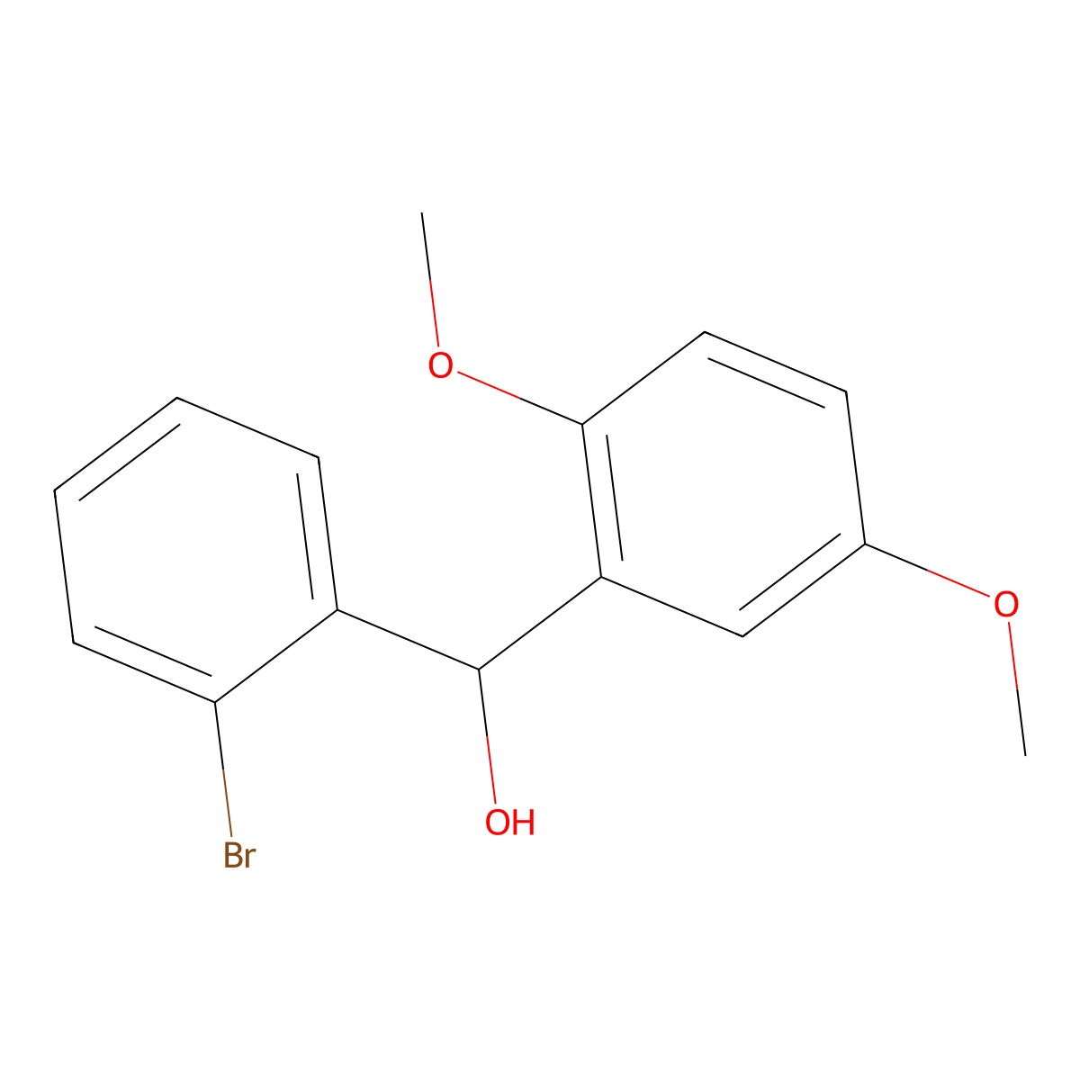 (2-Bromophenyl)(2,5-dimethoxyphenyl)methanol molecular structure, CAS 1282186-22-4