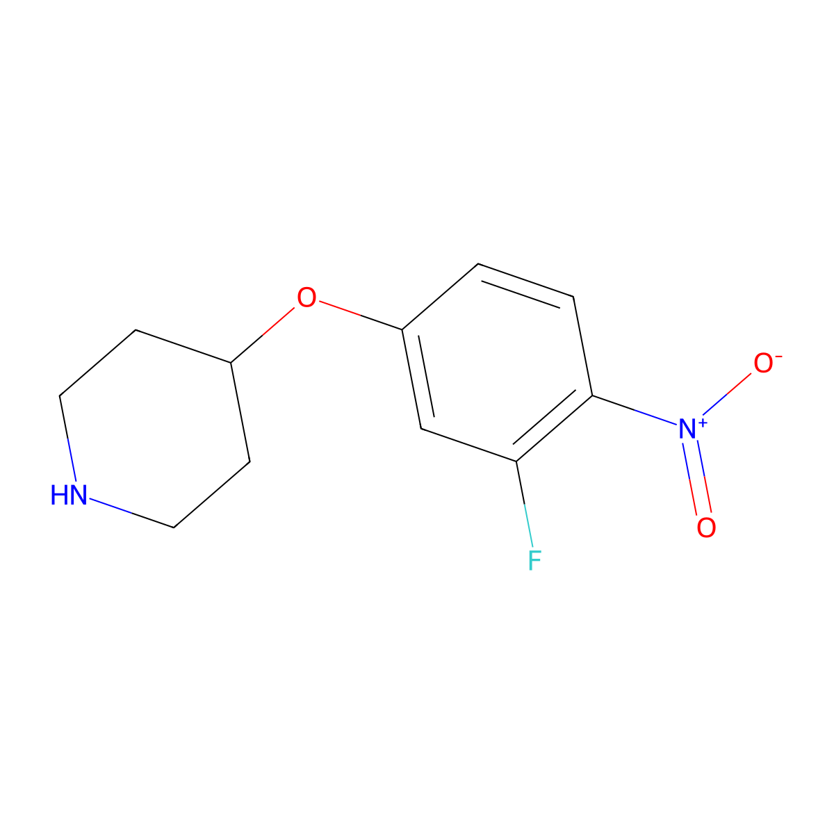 4-(3-Fluoro-4-nitrophenoxy)piperidine molecular structure, CAS 1282187-59-0