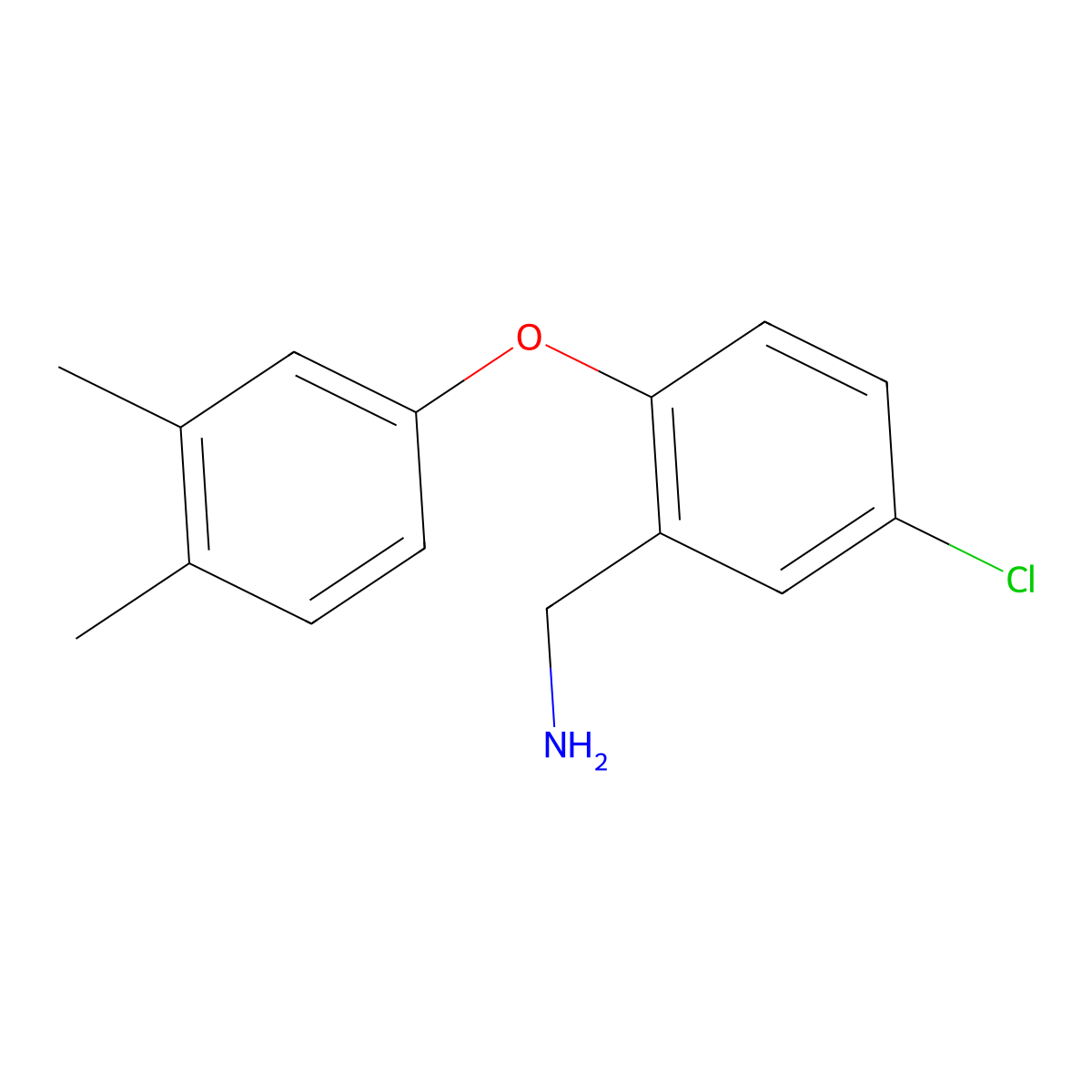 [5-Chloro-2-(3,4-dimethylphenoxy)phenyl]methanamine molecular structure, CAS 1282210-99-4